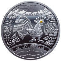 Реверс монеты "Год Петуха"